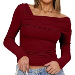 Women’s off shoulder long sleeve ruched top